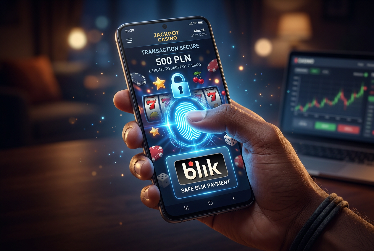 Ilustracja bezpieczeństwa płatności mobilnych w kasynie z użyciem biometrii